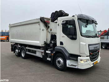Tipper, Crane truck DAF FAN LF 220 Euro 6 Hiab 11 Tonmeter laadkraan Just 166.649 Km!: picture 3