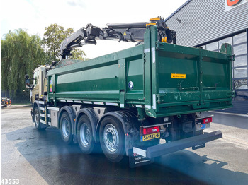 Tipper, Crane truck Scania P 410 8x4 Euro 6 HMF 18 Tonmeter laadkraan: picture 2