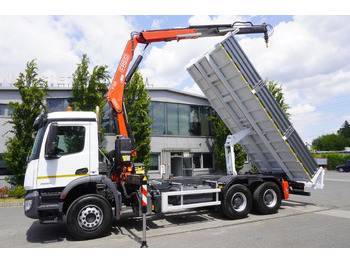 Dropside/ Flatbed truck, Crane truck MERCEDES-BENZ AROCS 2633 6x4 / 5.5 T crane FASSI F135 / Tipper 15 EPAL: picture 5