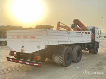 Dropside/ Flatbed truck, Crane truck 2008 Hino 145 2007 Palfinger K10000 Knuckle B ... Flatbed Truck with Crane: picture 3