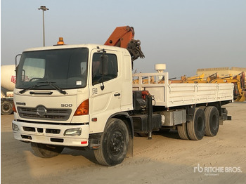 Dropside/ Flatbed truck, Crane truck 2008 Hino 145 2007 Palfinger K10000 Knuckle B ... Flatbed Truck with Crane: picture 2