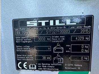 LPG forklift Still RX 70-30 T 3 ton Duplex Sideshift LPG Heftruck: picture 4