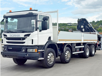 Crane truck, Dropside/ Flatbed truck Scania P 410*PLATFORM 7,00m*HIAB 244 E-5 HIPRO+FUNK/8x4 Scania P 410*PRITSCHE 7,00m*HIAB 244 E-5 HIPRO+FUNK/8x4: picture 4