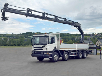 Crane truck, Dropside/ Flatbed truck Scania P 410*PLATFORM 7,00m*HIAB 244 E-5 HIPRO+FUNK/8x4 Scania P 410*PRITSCHE 7,00m*HIAB 244 E-5 HIPRO+FUNK/8x4: picture 2