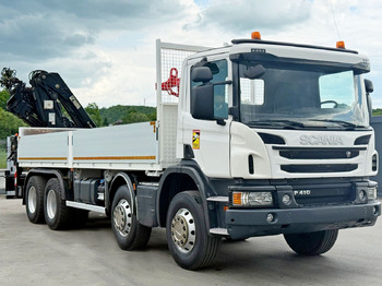 Crane truck, Dropside/ Flatbed truck Scania P 410*PLATFORM 7,00m*HIAB 244 E-5 HIPRO+FUNK/8x4 Scania P 410*PRITSCHE 7,00m*HIAB 244 E-5 HIPRO+FUNK/8x4: picture 3