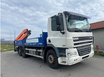 Dropside/ Flatbed truck, Crane truck DAF CF 85.410 Flatbed + Crane Palfinger PK13002: picture 1