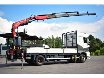 Crane truck, Dropside/ Flatbed truck DAF XF 105.410 4x2 FASSI F 190 Trailer: picture 2