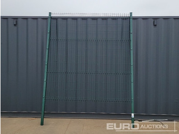 Construction equipment Unused Galvanised & Powder Coated Heavy Duty (5mm) Wire Mesh Fencing, 25 x H2.4m x W2.2m Panels, 26 x 60mm x 60mm x3m Posts, with Fittings (Green): picture 4
