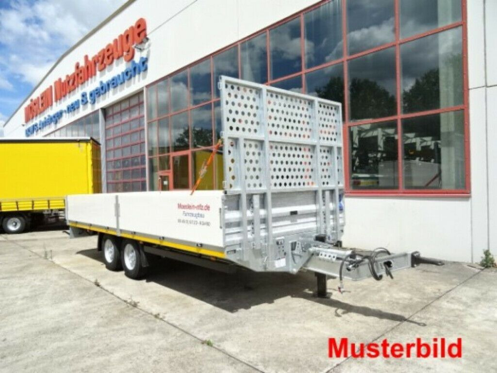 Dropside/ Flatbed trailer Möslein  Tandem Pritsche- Tieflader mit Rungentaschen: picture 19