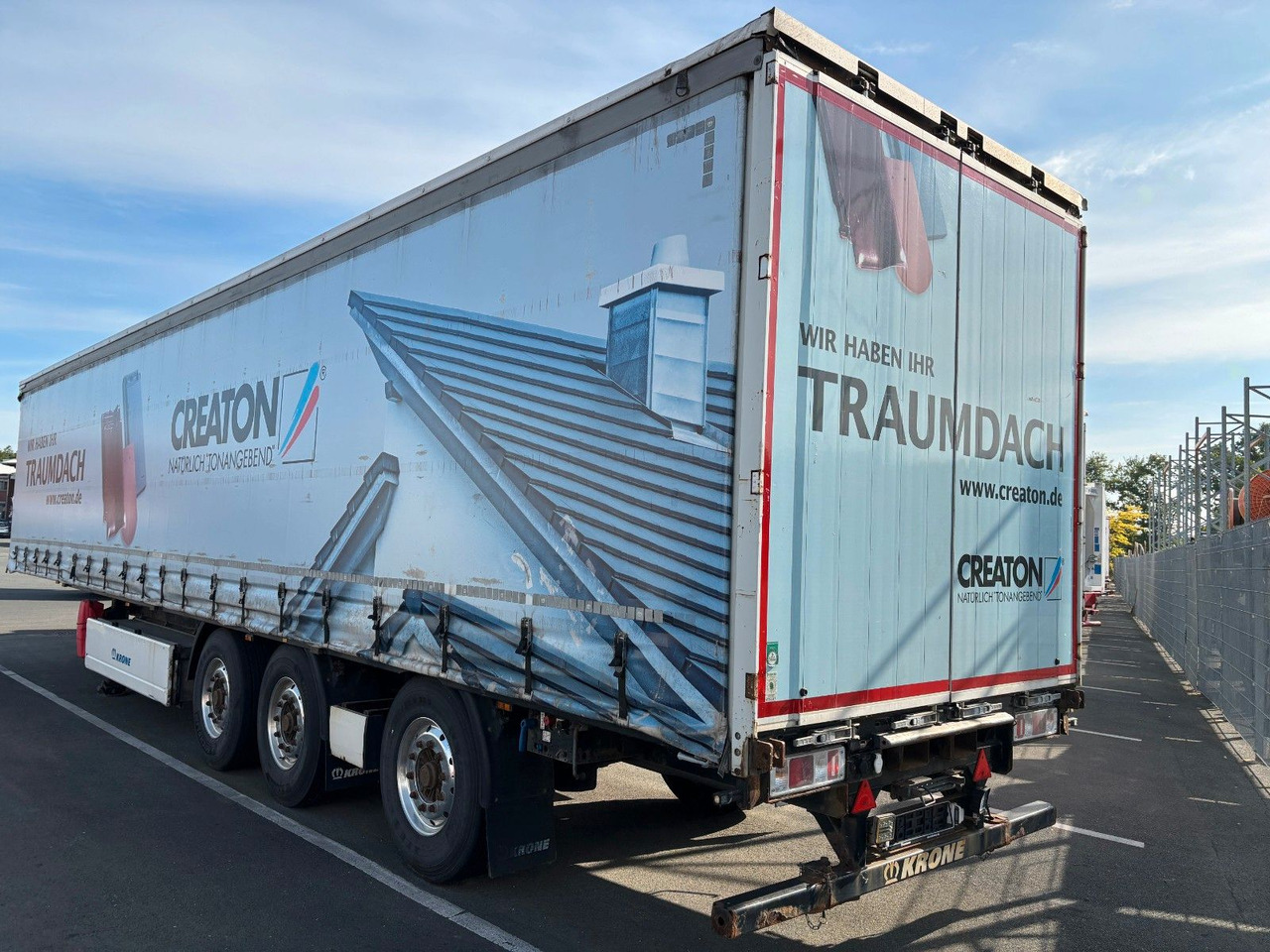 Krone SD Plane Mitnahmestapler Nachlaufachse - Curtainsider semi-trailer: picture 1 Krone SD Plane Mitnahmestapler Nachlaufachse - Curtainsider semi-trailer: picture 1