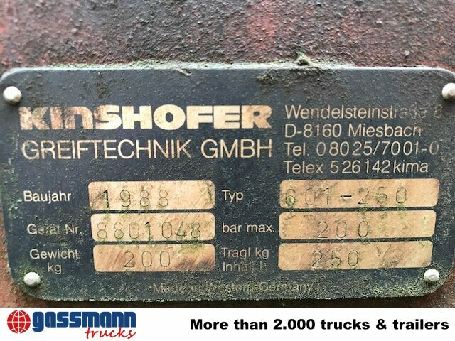 KINSHOFER Schalengreifer 601-250, 10x VORHANDEN - Clamshell bucket for Construction machinery: picture 5 KINSHOFER Schalengreifer 601-250, 10x VORHANDEN - Clamshell bucket for Construction machinery: picture 5