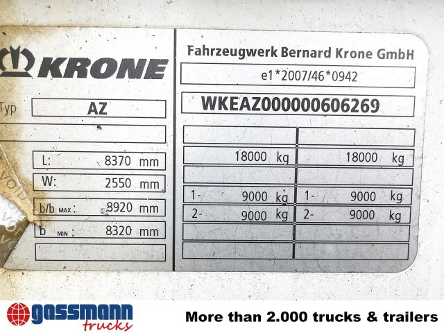 Krone AZP 18 Baustoffanhänger - Dropside/ Flatbed trailer: picture 3 Krone AZP 18 Baustoffanhänger - Dropside/ Flatbed trailer: picture 3
