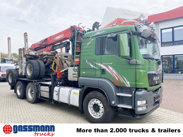 Timber truck, Crane truck MAN TGS 26.480 6x4 BB, Intarder, Kran Epsilon: picture 9