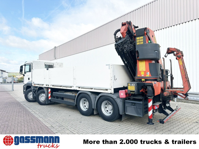 Dropside/ Flatbed truck, Crane truck MAN TGS 35.440 8x4 BL, Navi, Heckkran Palfinger: picture 13