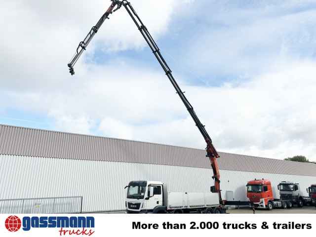 Dropside/ Flatbed truck, Crane truck MAN TGS 35.440 8x4 BL, Navi, Heckkran Palfinger: picture 9