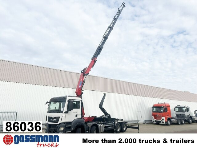 MAN TGS 35.480 8X4 BL, Intarder, Kran HMF 3220-K6, - Hook lift truck, Crane truck: picture 1 MAN TGS 35.480 8X4 BL, Intarder, Kran HMF 3220-K6, - Hook lift truck, Crane truck: picture 1