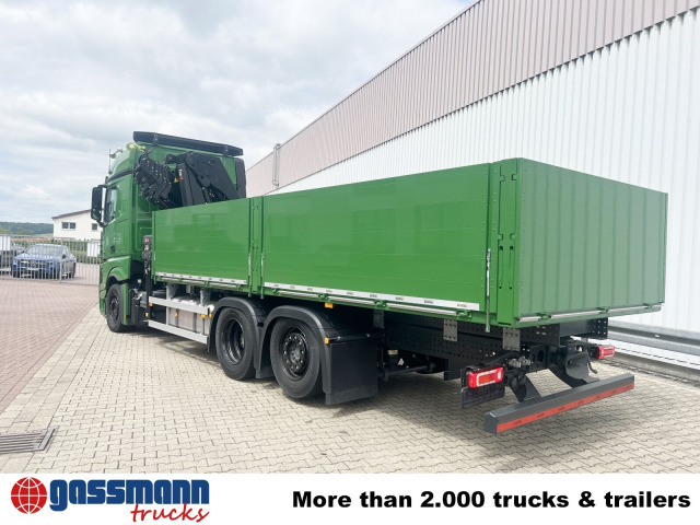 New Dropside/ Flatbed truck, Crane truck Mercedes-Benz Actros 2548 L 6x2 mit Kran Hiab X-HiDuo 228: picture 10