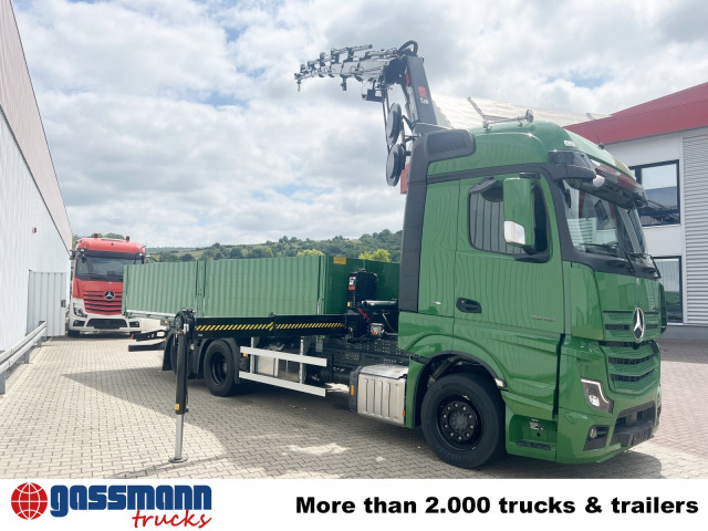 New Dropside/ Flatbed truck, Crane truck Mercedes-Benz Actros 2548 L 6x2 mit Kran Hiab X-HiDuo 228: picture 8
