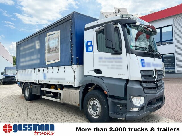 Dropside/ Flatbed truck Mercedes-Benz Antos 1840 L 4x2, Aufnahme für Mitnahmestapler: picture 10