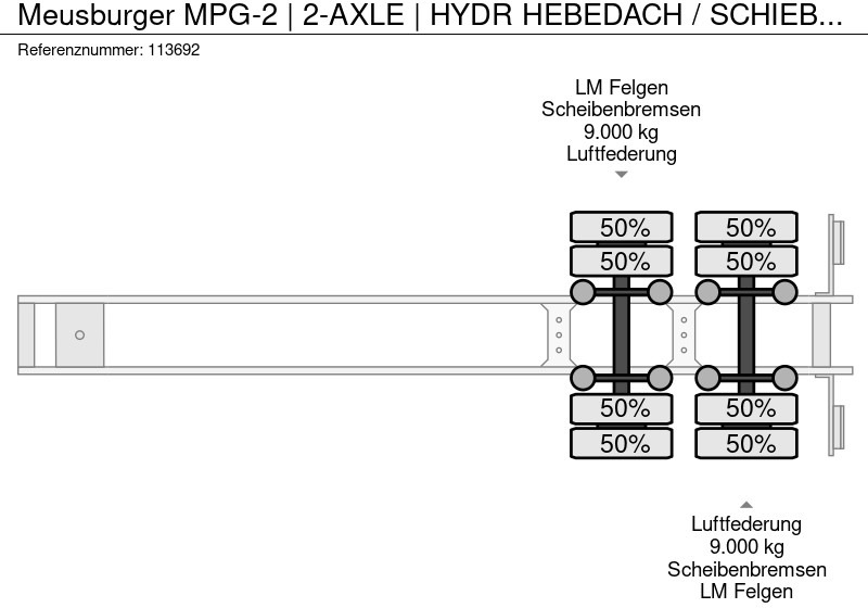 Low loader semi-trailer MEUSBURGER MPG-2 | 2-AXLE | HYDR HEBEDACH / SCHIEBEDACH: picture 20 Low loader semi-trailer MEUSBURGER MPG-2 | 2-AXLE | HYDR HEBEDACH / SCHIEBEDACH: picture 20