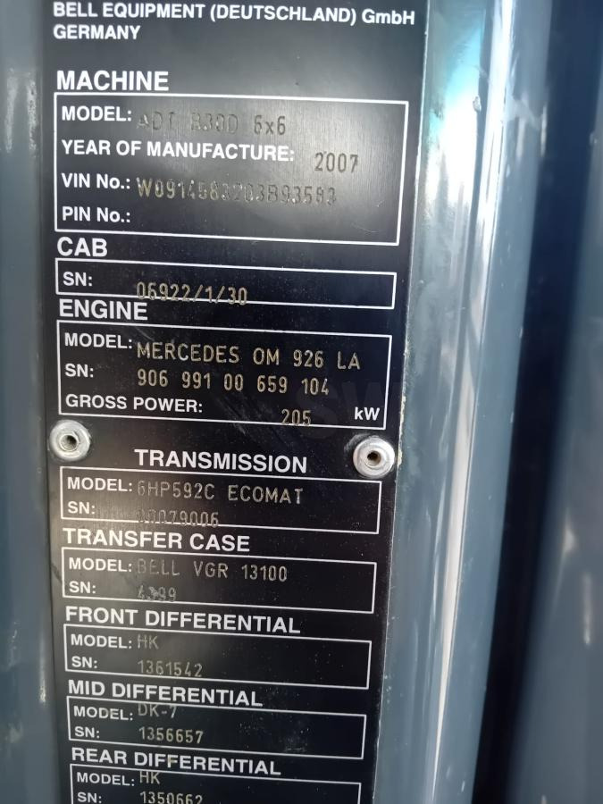 Articulated dumper Bell B30B: picture 10