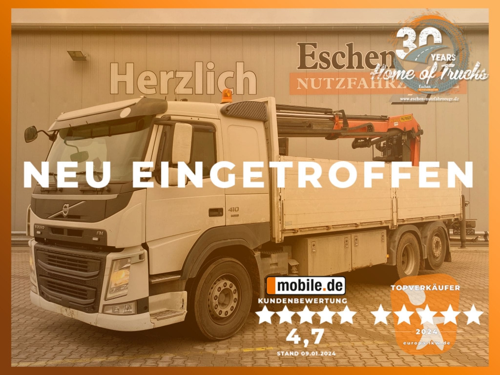 Volvo FM 410 6x2 / Palfinger PK 19502 Faltkran - Dropside/ Flatbed truck, Crane truck: picture 1 Volvo FM 410 6x2 / Palfinger PK 19502 Faltkran - Dropside/ Flatbed truck, Crane truck: picture 1