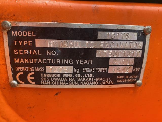 Takeuchi TB 175 - Mini excavator: picture 5 Takeuchi TB 175 - Mini excavator: picture 5