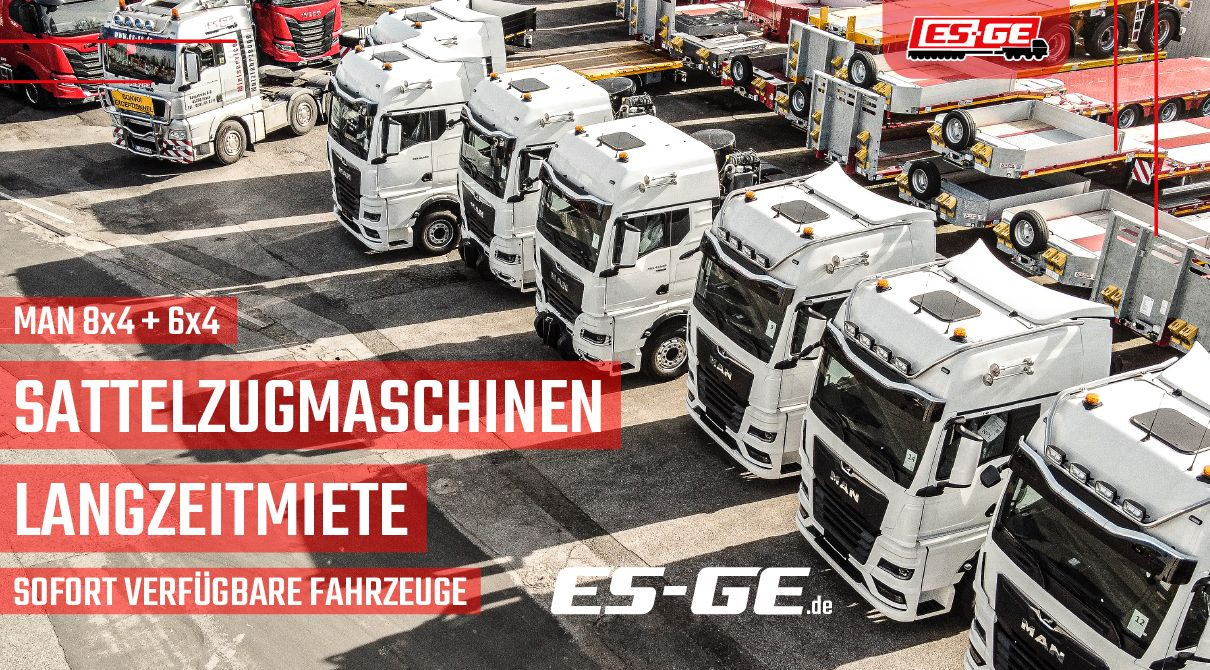 ES-GE 3-Achs-Satteltieflader - Radmulden - Low loader semi-trailer: picture 3 ES-GE 3-Achs-Satteltieflader - Radmulden - Low loader semi-trailer: picture 3