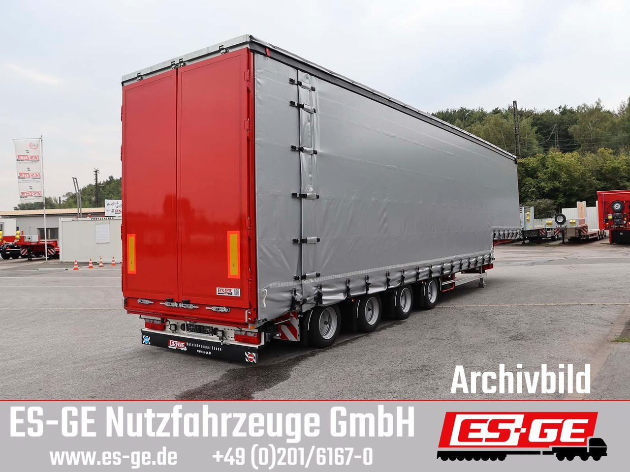 ES-GE 4-Achs-Satteltieflader mit Curtainsider-Aufbau - Low loader semi-trailer: picture 3 ES-GE 4-Achs-Satteltieflader mit Curtainsider-Aufbau - Low loader semi-trailer: picture 3