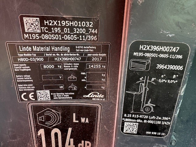 LINDE H80D-03/900 CABIN NO FORK CARIDGE NO FORKS - Diesel forklift: picture 2 LINDE H80D-03/900 CABIN NO FORK CARIDGE NO FORKS - Diesel forklift: picture 2