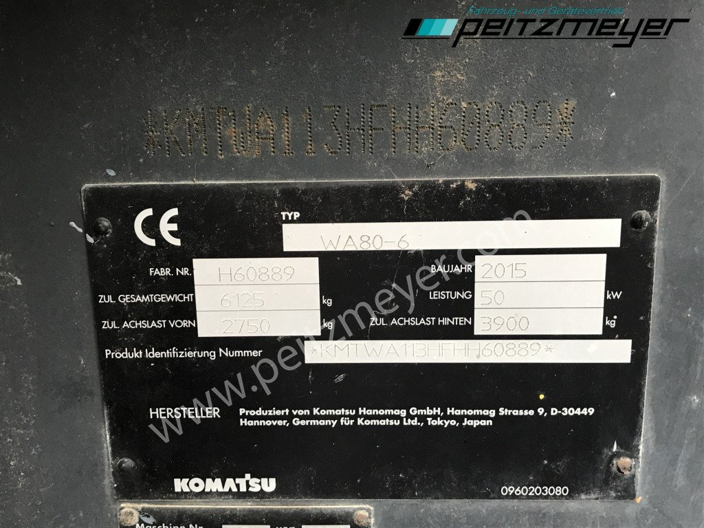 Wheel loader Komatsu RADLADER WA 80-6 Palettengabel und Standardschaufel: picture 20