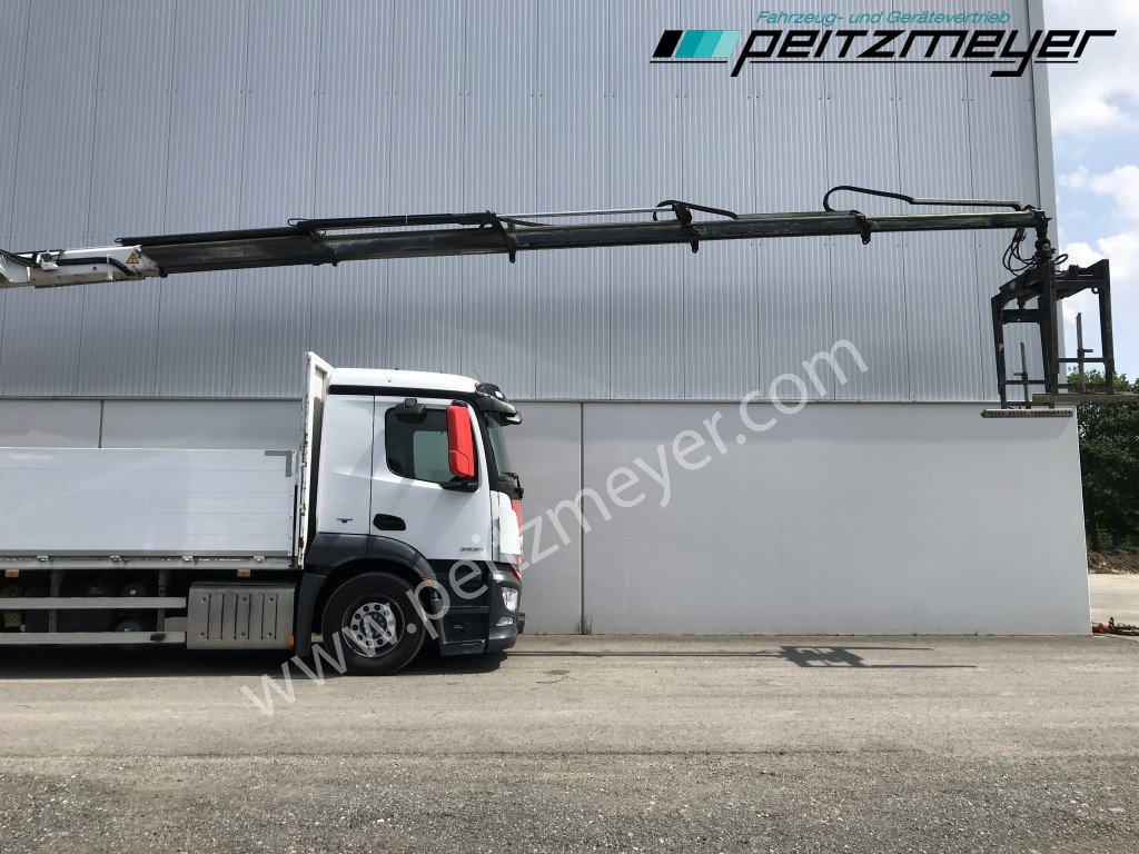 Dropside/ Flatbed truck, Crane truck MERCEDES-BENZ Antos 2536 LL Pritsche HMF 2110-L5 5 fach Ausschub mit Steinzange: picture 31