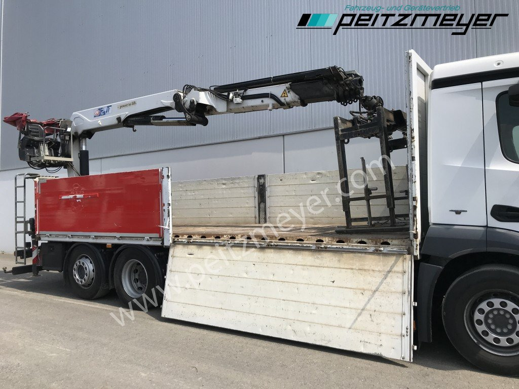 Dropside/ Flatbed truck, Crane truck MERCEDES-BENZ Antos 2536 LL Pritsche HMF 2110-L5 5 fach Ausschub mit Steinzange: picture 19