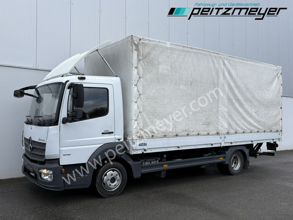 MERCEDES-BENZ Atego 818 L Pritsche + LBW, Klima, 3 Sitzer, 94 tkm - Curtainsider truck: picture 1 MERCEDES-BENZ Atego 818 L Pritsche + LBW, Klima, 3 Sitzer, 94 tkm - Curtainsider truck: picture 1