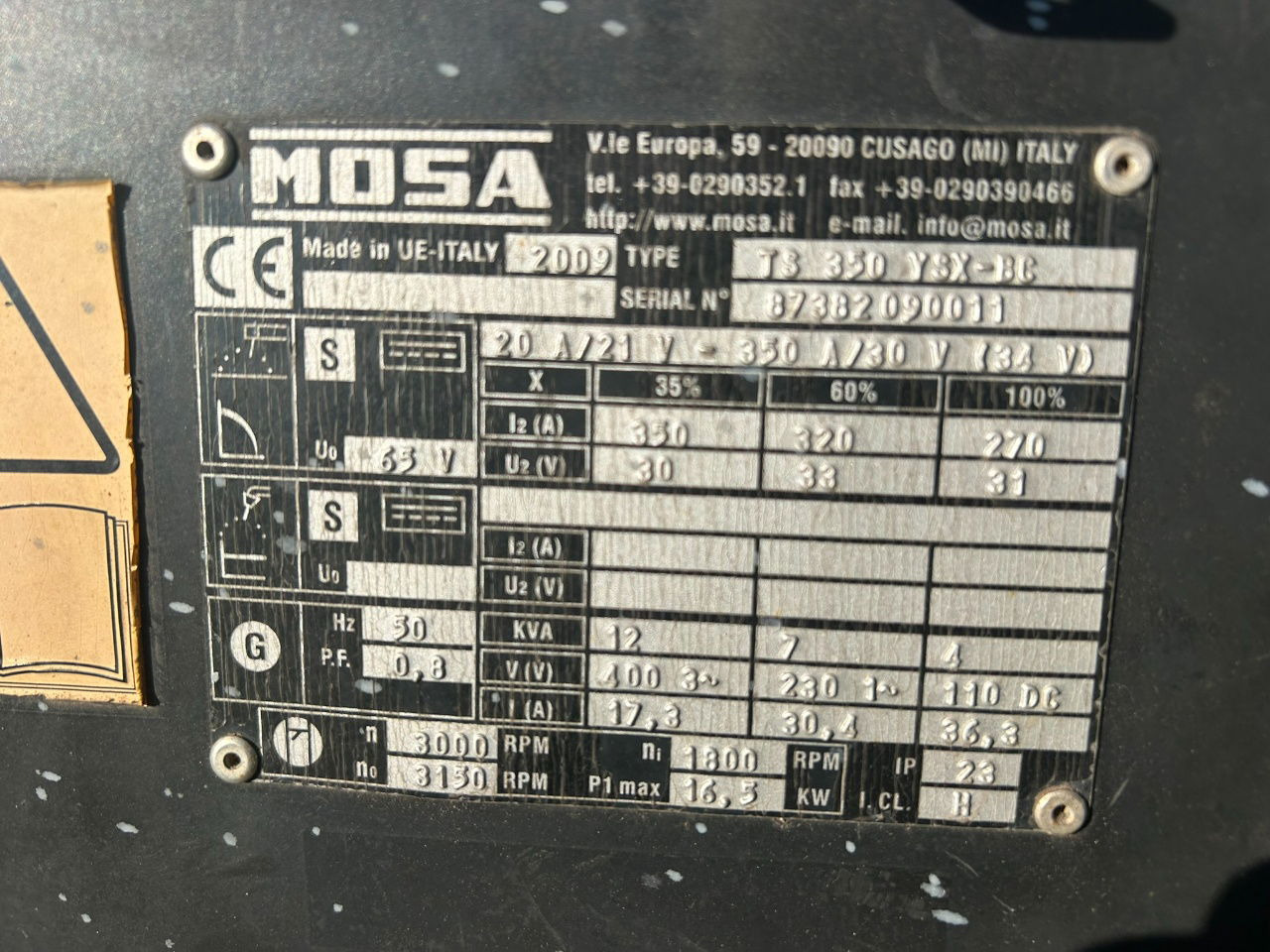 Boxer Mosa 12 kva Te huur Mosa aggregaat TS 350 X 12 kva - Other machinery: picture 4 Boxer Mosa 12 kva Te huur Mosa aggregaat TS 350 X 12 kva - Other machinery: picture 4