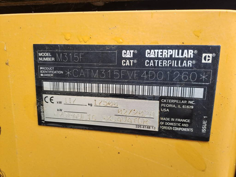 Wheel excavator Cat M315F: picture 11