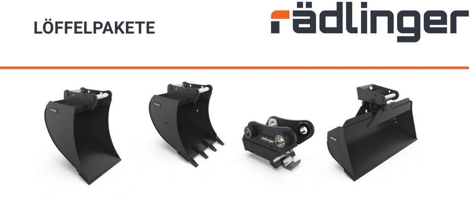 Rädlinger Löffelpaket 2,6 - 3,5 to mit MS 03 Schnellwechsler Cat - Excavator bucket: picture 1 Rädlinger Löffelpaket 2,6 - 3,5 to mit MS 03 Schnellwechsler Cat - Excavator bucket: picture 1