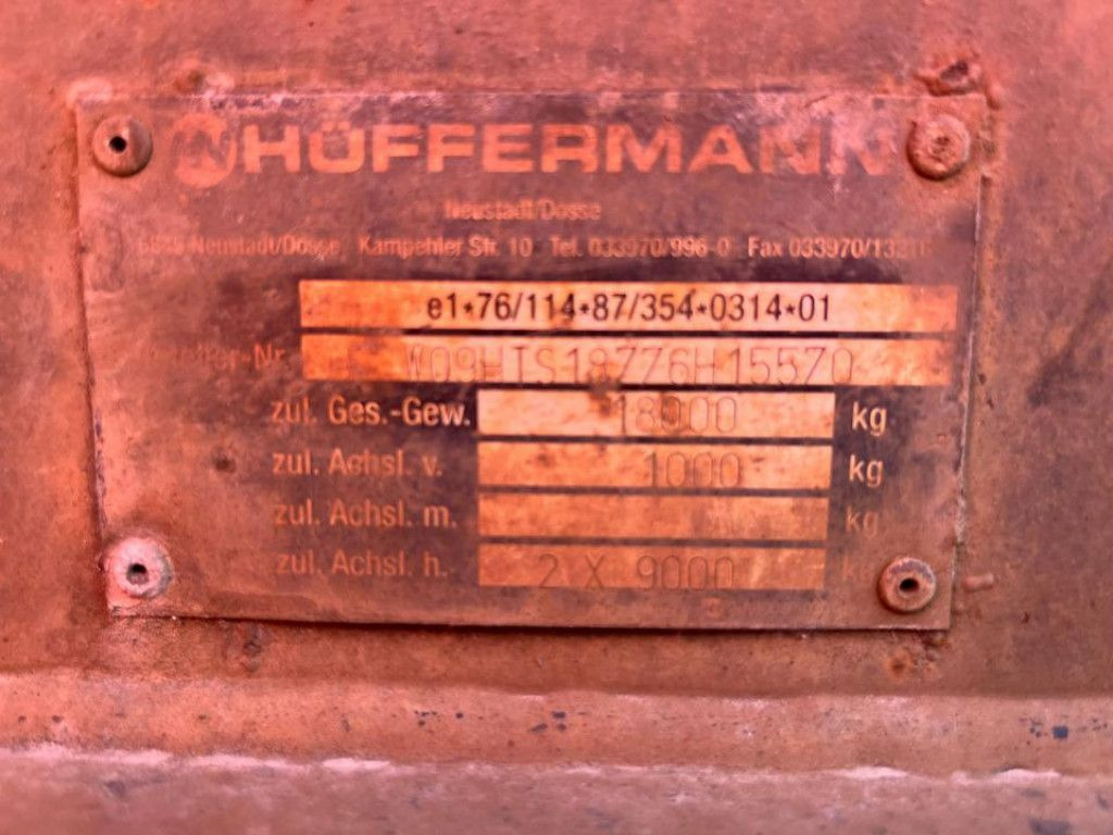 Roll-off/ Skip trailer Hüffermann Tandemanhänger HTS 1877 Containeranhänger: picture 7