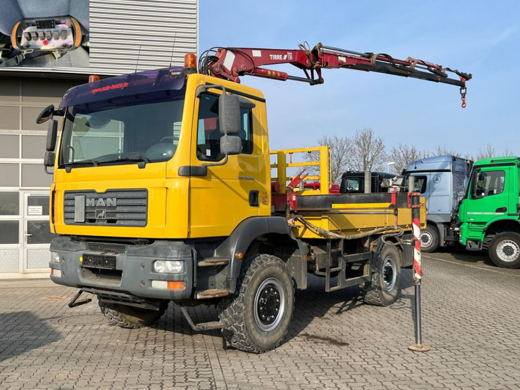 MAN TG-M 18.280 4x4 Pritsche Kran Singelreifen Funkfernbedienung - Dropside/ Flatbed truck, Crane truck: picture 1 MAN TG-M 18.280 4x4 Pritsche Kran Singelreifen Funkfernbedienung - Dropside/ Flatbed truck, Crane truck: picture 1