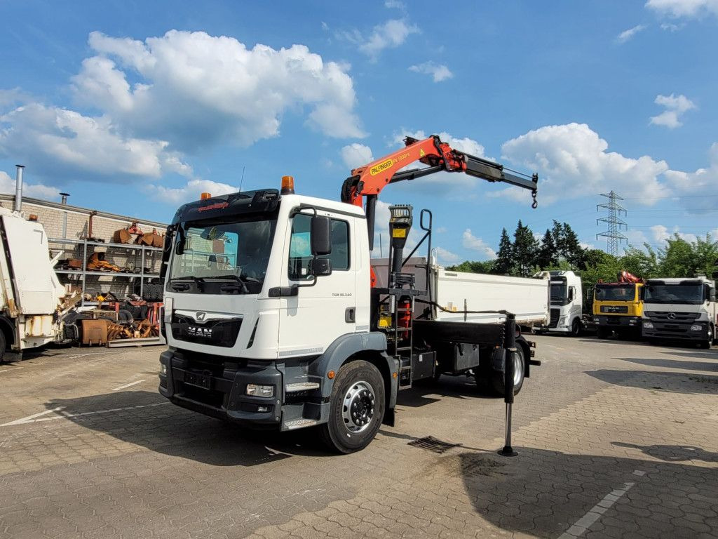 MAN TG-M 18.340 4x2 2-Achs Kipper Kran Palf. PK 130 - Tipper, Crane truck: picture 1 MAN TG-M 18.340 4x2 2-Achs Kipper Kran Palf. PK 130 - Tipper, Crane truck: picture 1