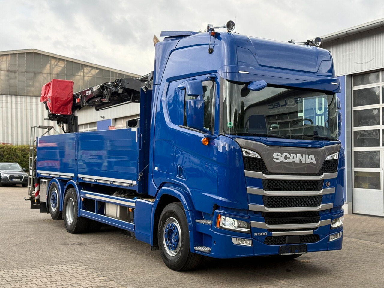 Dropside/ Flatbed truck, Crane truck Scania R500 6x2 Pritsche mit Kran HIAB 177K PRO: picture 1