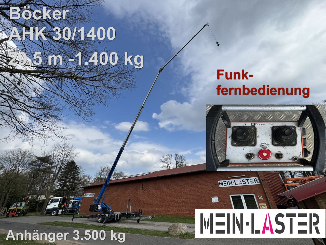 Böcker AHK 30/1400 mit Funk FB nur 1.800 BS - Mini crane: picture 1 Böcker AHK 30/1400 mit Funk FB nur 1.800 BS - Mini crane: picture 1