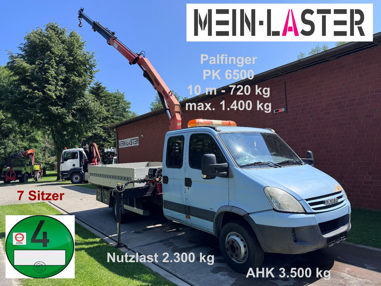 Iveco 65C180 3.0d Palfinger PK 6500 7 Sitzer - Flatbed van, Combi van: picture 1 Iveco 65C180 3.0d Palfinger PK 6500 7 Sitzer - Flatbed van, Combi van: picture 1