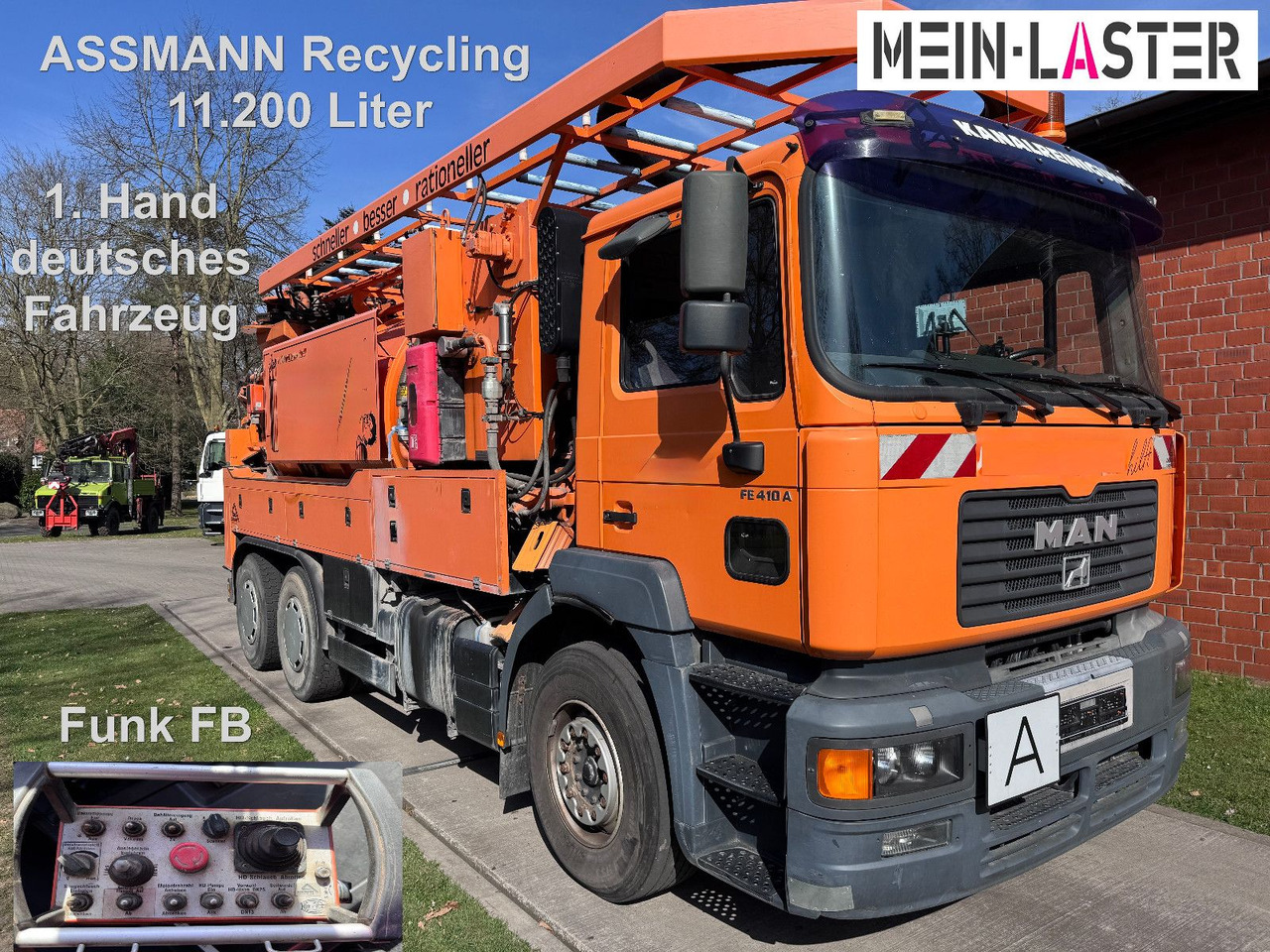 MAN FE 410 Assmann Saug HD Spüler Recycling +  FB. - Vacuum truck: picture 1 MAN FE 410 Assmann Saug HD Spüler Recycling +  FB. - Vacuum truck: picture 1