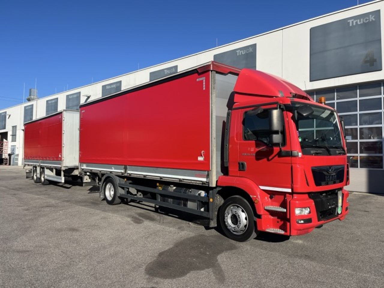 MAN TGM 18.320 4x2 BL Durchladbar - mit Tandemhänger - Curtainsider truck: picture 1 MAN TGM 18.320 4x2 BL Durchladbar - mit Tandemhänger - Curtainsider truck: picture 1