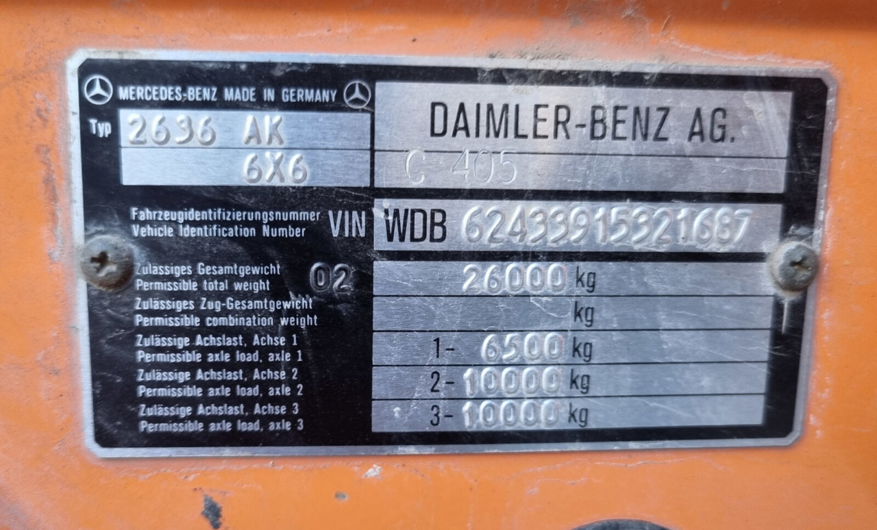 Mercedes-Benz - 2636 AK 6x6 - Tipper: picture 4 Mercedes-Benz - 2636 AK 6x6 - Tipper: picture 4
