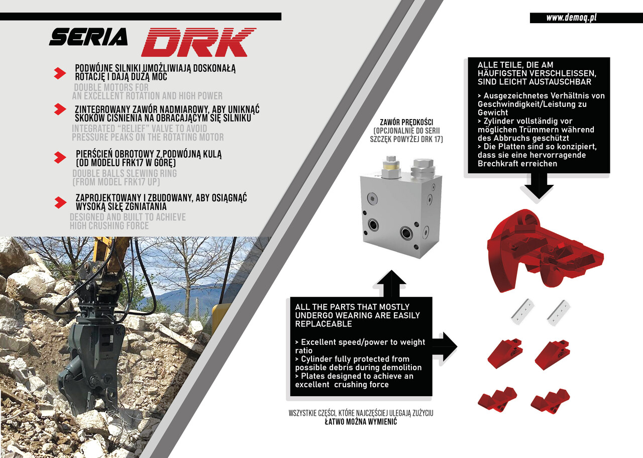 DEMOQ DRK21 Hydraulic Rotating Pulveriser Crusher 2000 KG - Demolition shears for Excavator: picture 3 DEMOQ DRK21 Hydraulic Rotating Pulveriser Crusher 2000 KG - Demolition shears for Excavator: picture 3