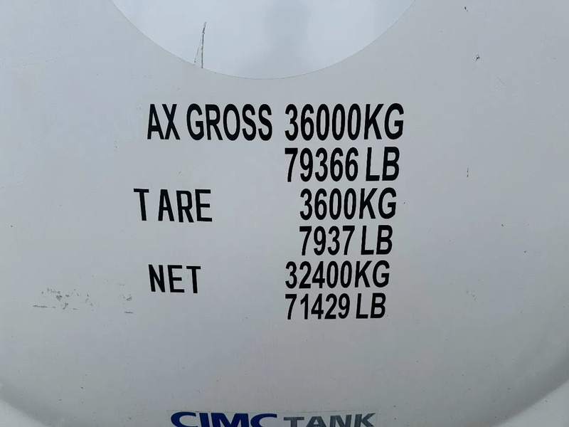 Storage tank CIMC 20FT ISO /  25.030L - 1 comp. / L4BN / UN Portable / T11 /  test: 10 -2026: picture 18
