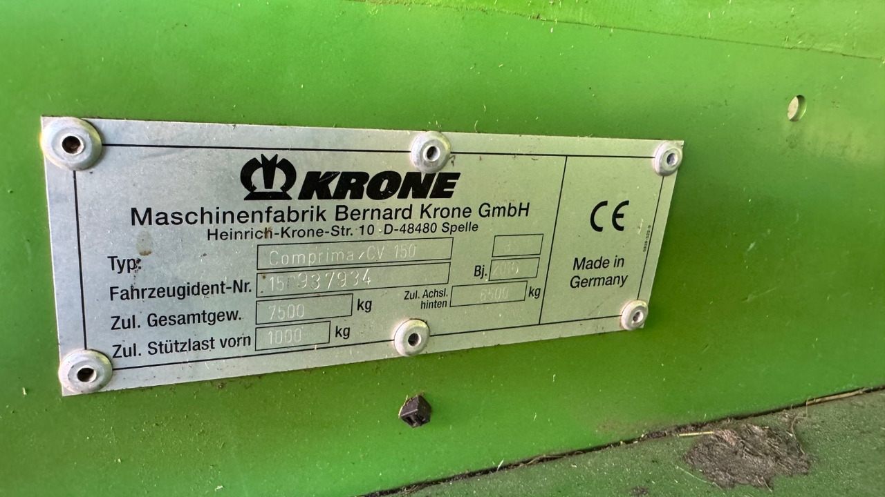 Krone Comprima V 150 XC Tandem - Bale wrapper: picture 2 Krone Comprima V 150 XC Tandem - Bale wrapper: picture 2