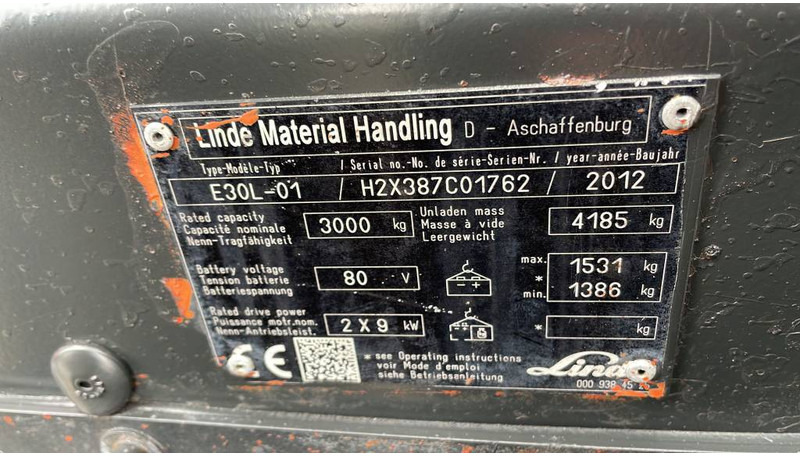 Linde E30L - Electric forklift: picture 2 Linde E30L - Electric forklift: picture 2